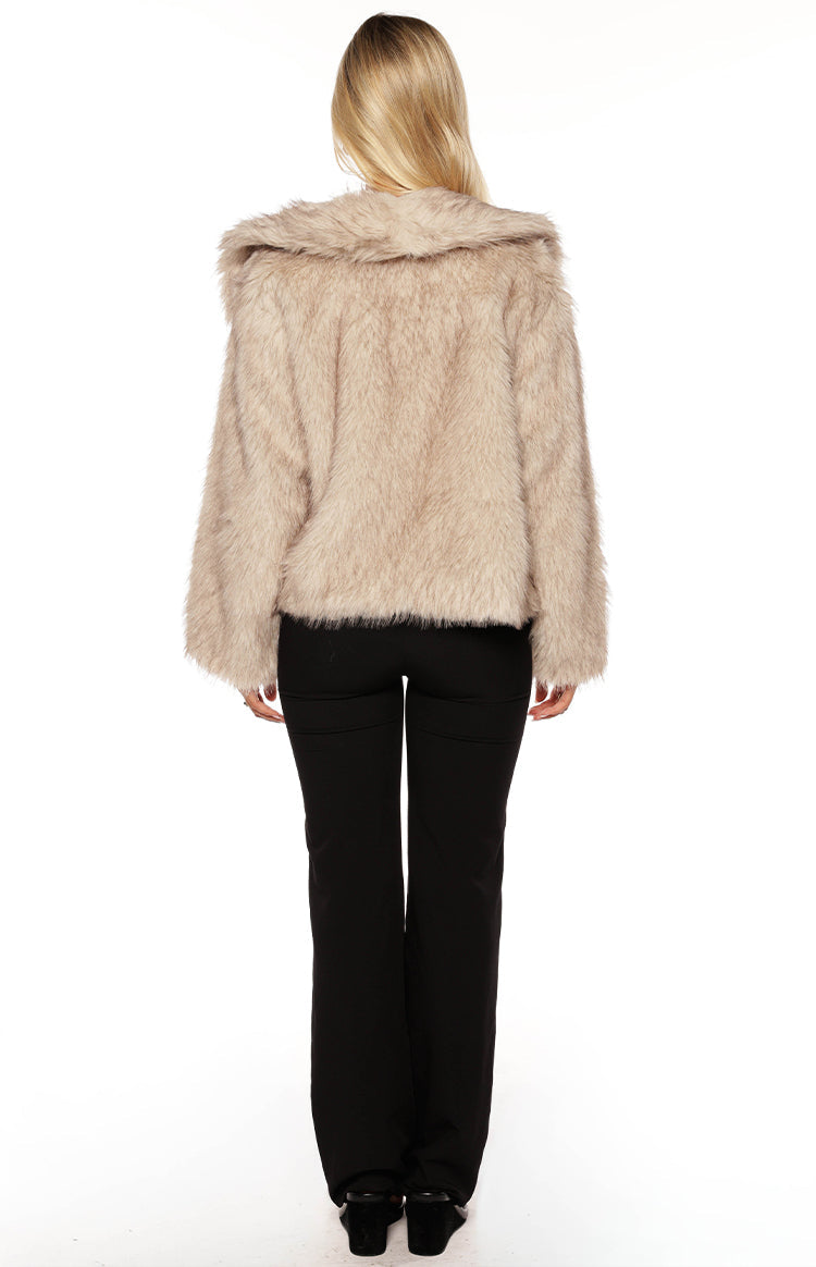 It Girl Sand Faux Fur Jacket